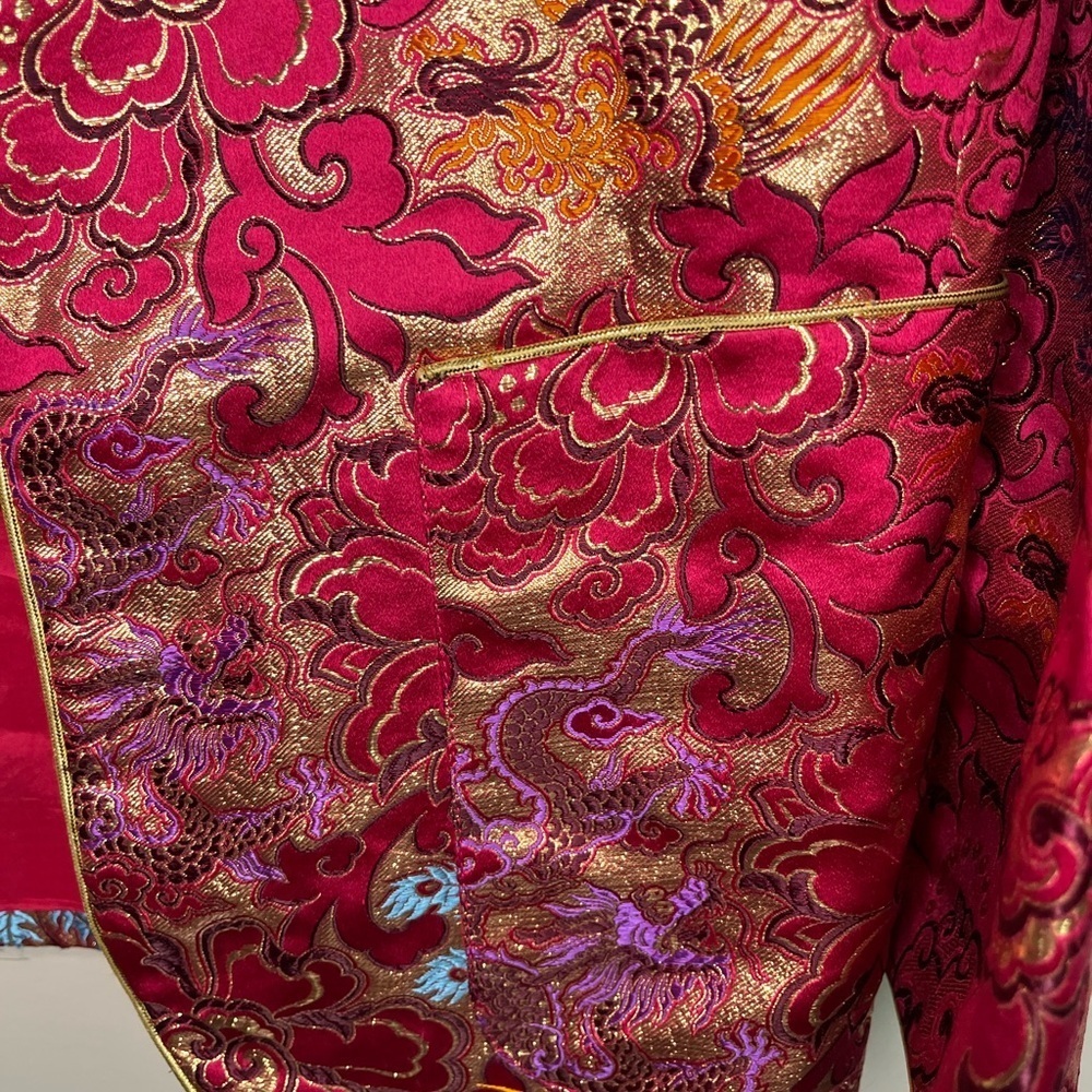 Vintage Charlotte Ford II Metallic Embroidered Silk Blend Blazer Size 12 - Picture 3 of 13